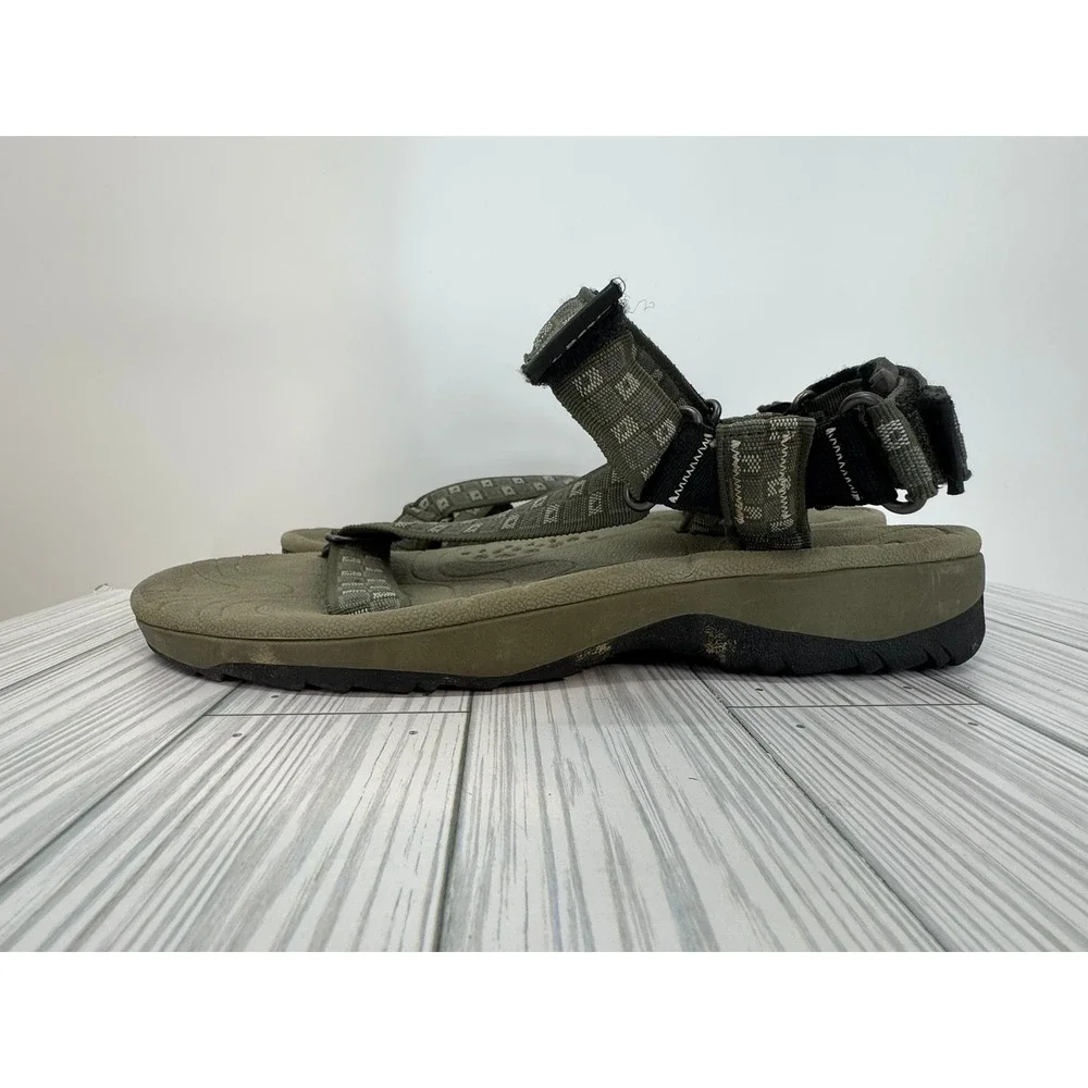 LL Bean Mens Olive‎ Green Sport Sandals Size 11 M Adjustable Strap Outdoor